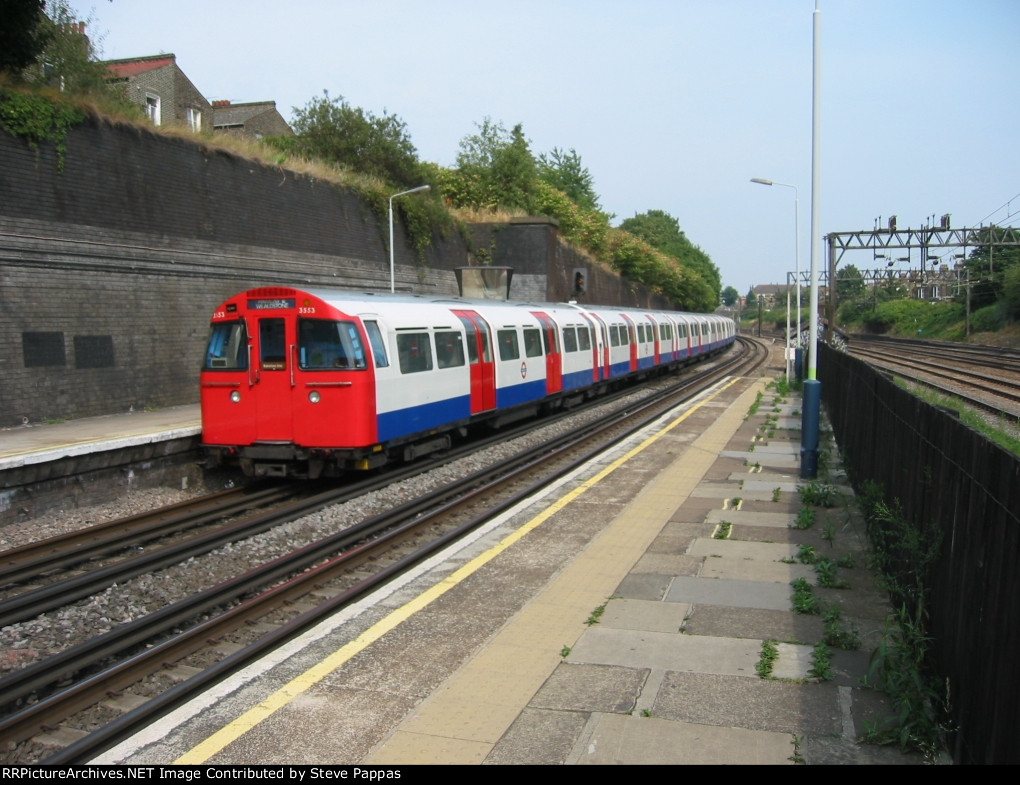 A London Tube train at Willesden Junction, near London
